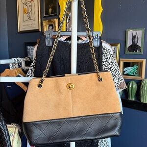 Designer Inspired Tan and Black Women's Bag